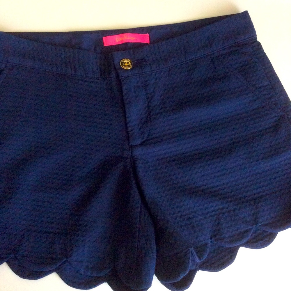 Lilly Pulitzer Scalloped Hem Shorts Sz 0 - Picture 5 of 13